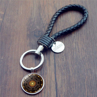 Sri Yantra Glass Pendant Key Chain